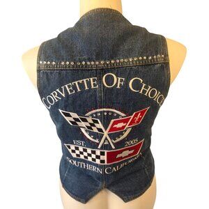 Unique Grapevines denim vest customized for the Southern California Corvette of